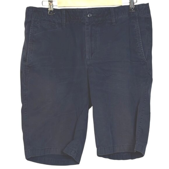 GAP Other - Gap Solid Navy Blue Flat Front Casual Summer Golf Chino Shorts Men's Size 33